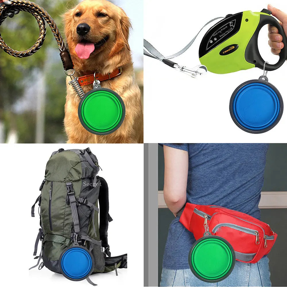 Pet Silicone Dog Food Water Bowl