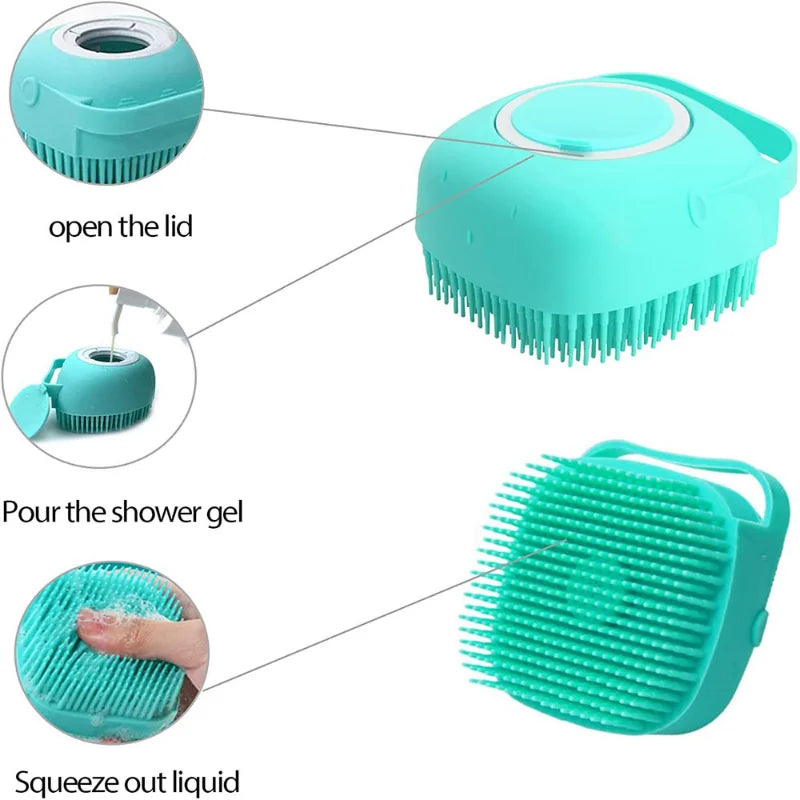 Silicone Pet Bathing & Grooming Brush