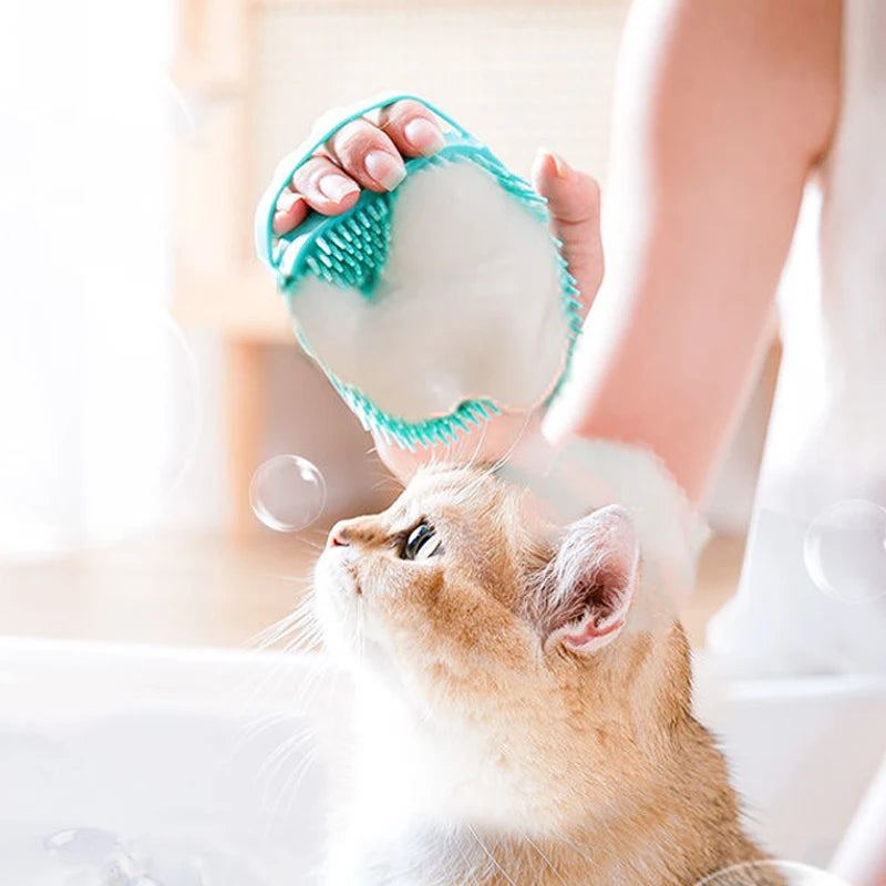 Silicone Pet Bathing & Grooming Brush