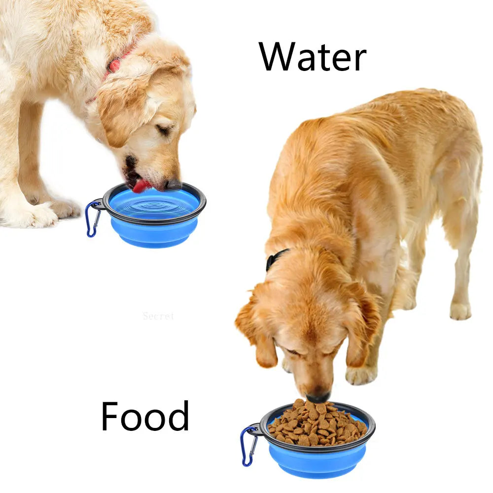 Pet Silicone Dog Food Water Bowl