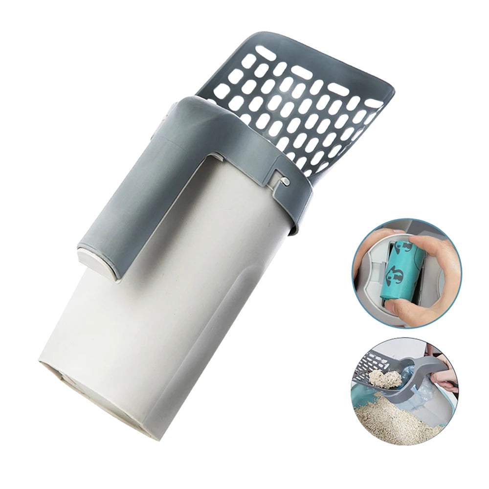 Cat Litter Scoop with Built-in Waste Bin