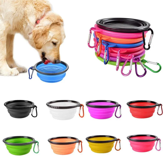 Pet Silicone Dog Food Water Bowl