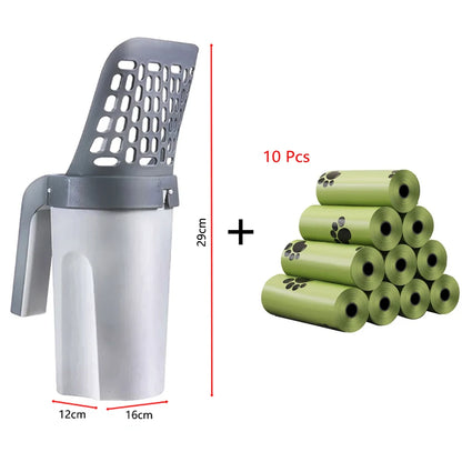 Cat Litter Scoop with Built-in Waste Bin
